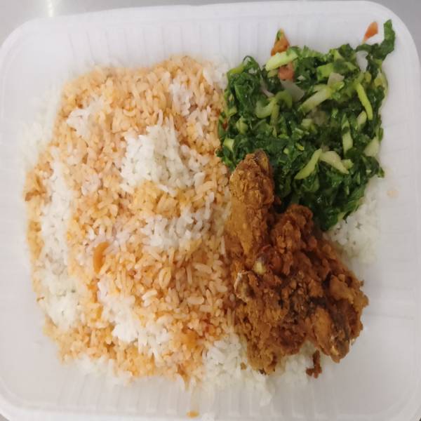 Steamed Rice + Crispy Chicken + Green Vegetables